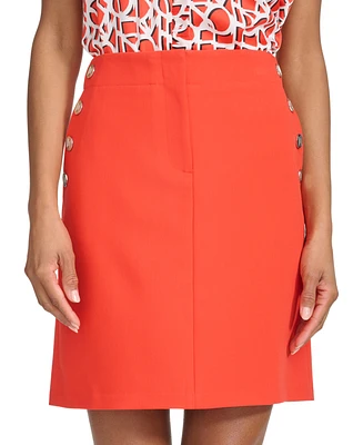 Karl Lagerfeld Women's Button-Trim-Pocket Mini Skirt