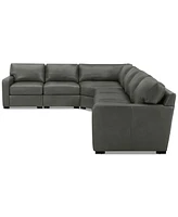 Radley 148" 5-Pc. Leather Wedge L Shape Modular Sectional, Created for Macy's