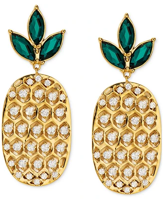 Ajoa by Nadri 18k Gold-Plated Cubic Zirconia Pineapple Drop Earrings