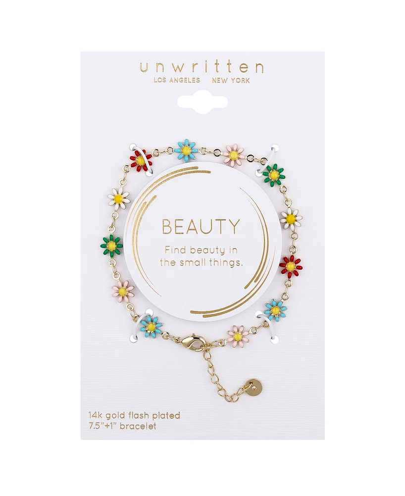Unwritten Multi Color Enamel Flower Bracelet