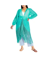 City Chic Women's Calypso Fringe Jacket