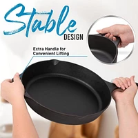 Pre-Seasoned Cast Iron Skillet 12 Inch - Heavy Duty Seasoned Iron Cast Skillet For Indoor & Outdoor Cooking