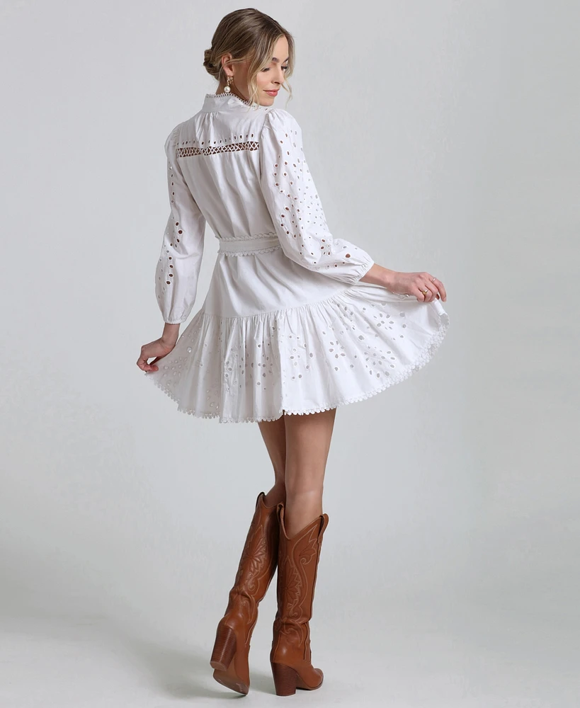 Avec Les Filles Women's Eyelet Shirtdress