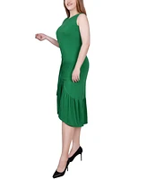 Ny Collection Petite Sleeveless Asymmetrical Ruched Dress