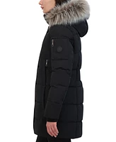 Nautica Women's Faux-Fur-Trim Hooded Puffer Coat