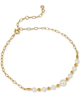 Ajoa by Nadri 18k Gold-Plated Imitation Pearl Ankle Bracelet