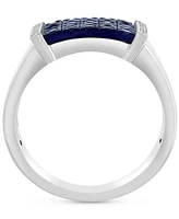 Effy Men's Sapphire (7/8 ct. t.w.) & Diamond Accent Ring in Sterling Silver