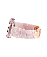 Anne Klein Women's Pink Marbled Acetate Stretch Bracelet designed for 38/40/41mm Apple Watch