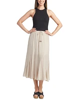 Bcx Juniors' Gauzy-Textured Midi Goddet-Pleat Skirt