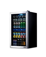 Newair 126 Can Freestanding Beverage Fridge in Stainless Steel with Adjustable Shelves