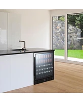 Newair 24" Built-in 177 Can Beverage Fridge in Stainless Steel with Precision Temperature Controls and Adjustable Shelves