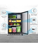 Newair 24" 5.3 Cu. Ft. Commercial Stainless Steel Built-in Beverage Refrigerator, Steel Interior, Weatherproof and Outdoor Rated