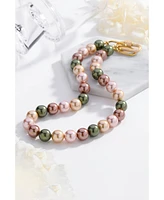 Shell Pearl Necklace with Gem-Encrusted Carabiner Lock (Large)