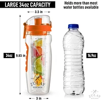 Leakproof Fruit Infuser Water Bottle with Anti-Slip Grip Large, 34 oz
