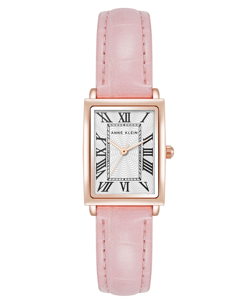 Anne Klein Women's Quartz Pink Leather Band Watch, 21mm