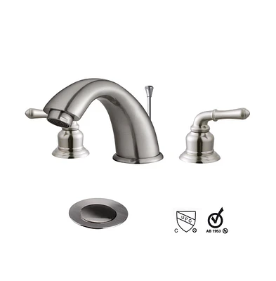 Aquaterior Faucet Bathroom Vessel Sink 3 Holes Lavatory Faucet w/ Drain