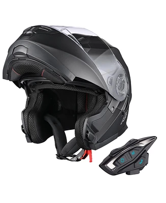 Ahr Dot Motorcycle Helmet Bluetooth 5.2 Headset Intercom Flip up Full Face