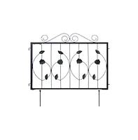 Slickblue Decorative Garden Fence with 8 Panels Animal Barrier-Black