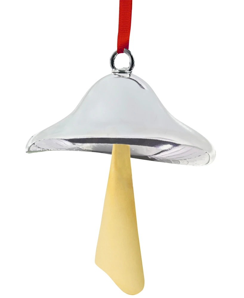 Nambe Silver & Gold Plate Mushroom Holiday Ornament