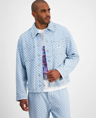 Hugo by Boss Men's Denim Check Button-Front Jacket
