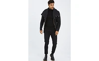 Leif Nelson Men's Knitted Shawl Collar Cardigan with Leather Buckle Detail