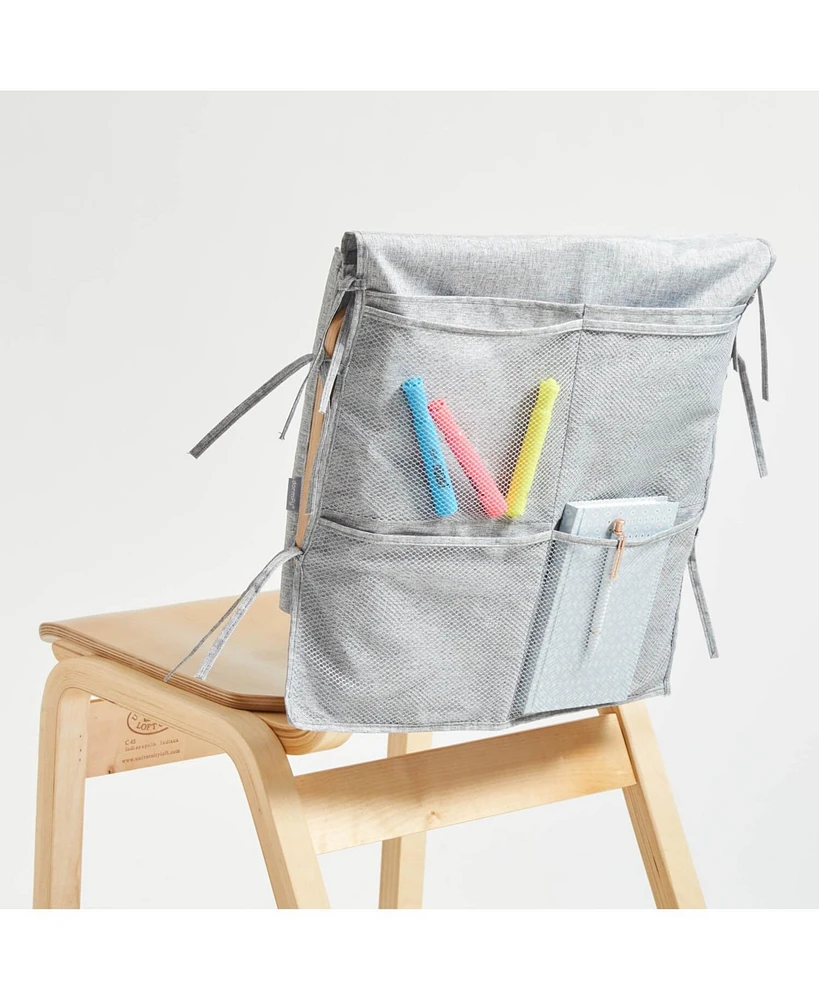 Dormify Kayla Over the Chair Pocket Organizer - Grey, Dorm Room Accent & Decor Lighting, Bedroom Essential