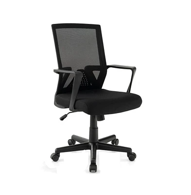 Slickblue Ergonomic Desk Chair with Lumbar Support and Rocking Function-Black