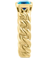 Effy Blue Topaz Chain Link Statement Ring (1-7/8 ct. t.w.) in Gold-Plated Sterling Silver