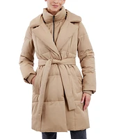 Anne Klein Women's Bibbed Belted Trench Puffer Coat