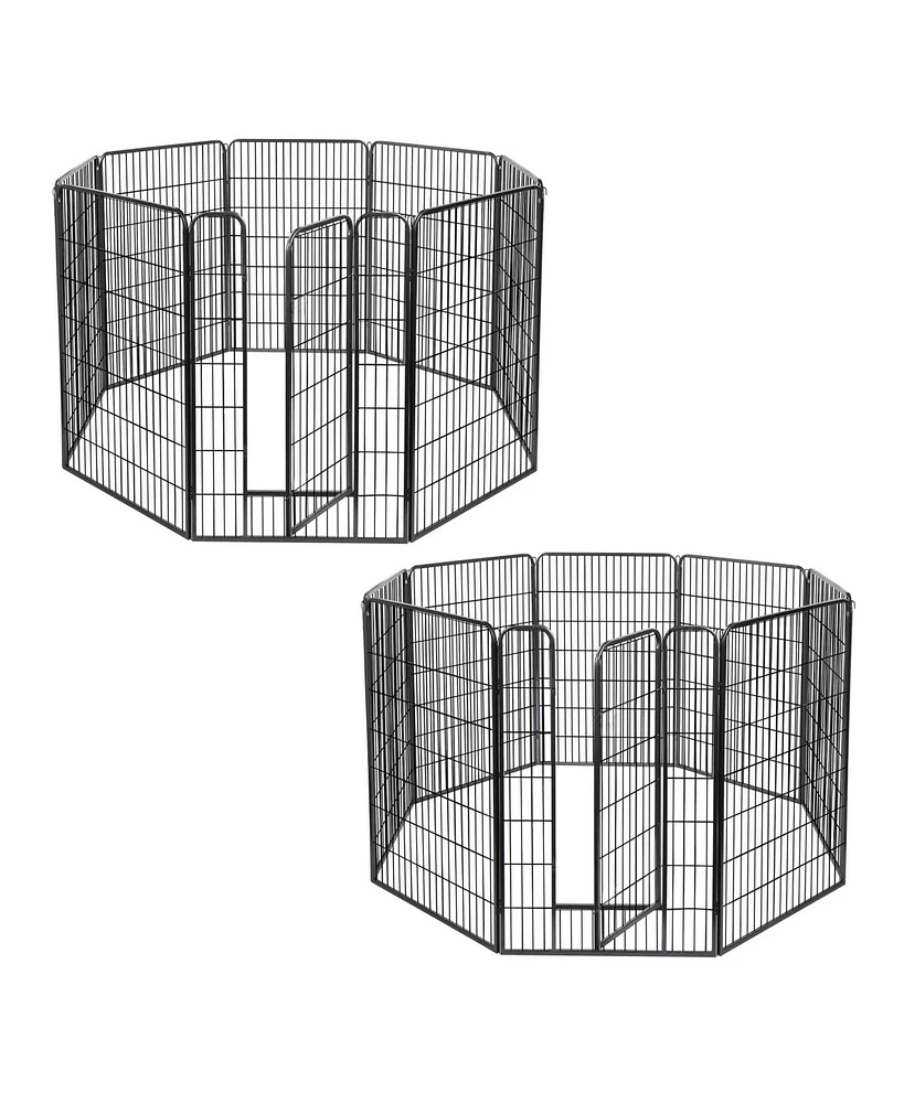 Yescom 16 Pieces 28"x47" Pet Playpen Extra Large Dog Exercise Fence Panel Crate Outdoor