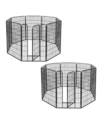 Yescom 16 Pieces 28"x47" Pet Playpen Extra Large Dog Exercise Fence Panel Crate Outdoor