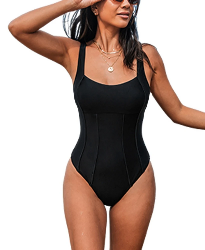 Cupshe Women's Atlantis Square Neck Tummy Control One-Piece