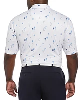 Pga Tour Men's Short Sleeve Flamingo & Palm Print Polo Shirt