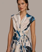 Donna Karan Women's Printed A-Line Wrap Dress