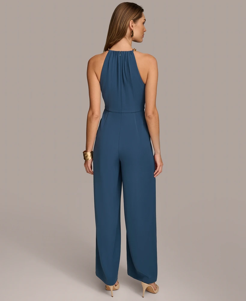 Donna Karan Women's Chain-Trim Halter Jumpsuit