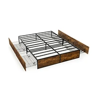 Slickblue Metal Bed Frame with 4 Drawers