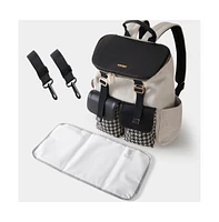 Sunveno White and Black Houndstooth Diaper Backpack