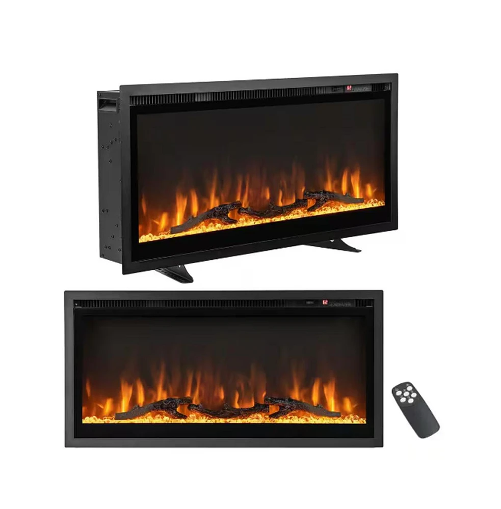 Slickblue Electric Fireplace in-Wall Recessed with Remote Control and Adjustable Color and Brightness