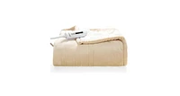 Slickblue Electric Heated Throw Flannel and Sherpa Double-sided Flush Blanket