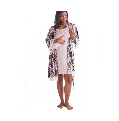 Angel Maternity Flora 3 pieces sleepwear set