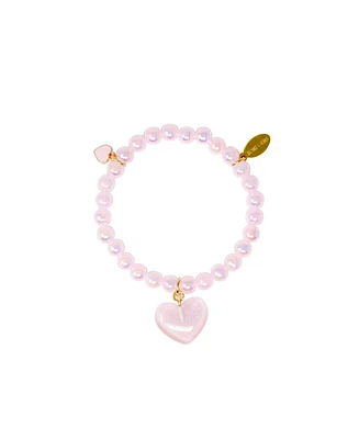 Tiny Treats + Zomi Gems Girls Pink Heart Fashion Bead Bracelet