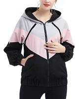 kimi + kai Maternity Water-Resistant Shell Hooded Active Jacket