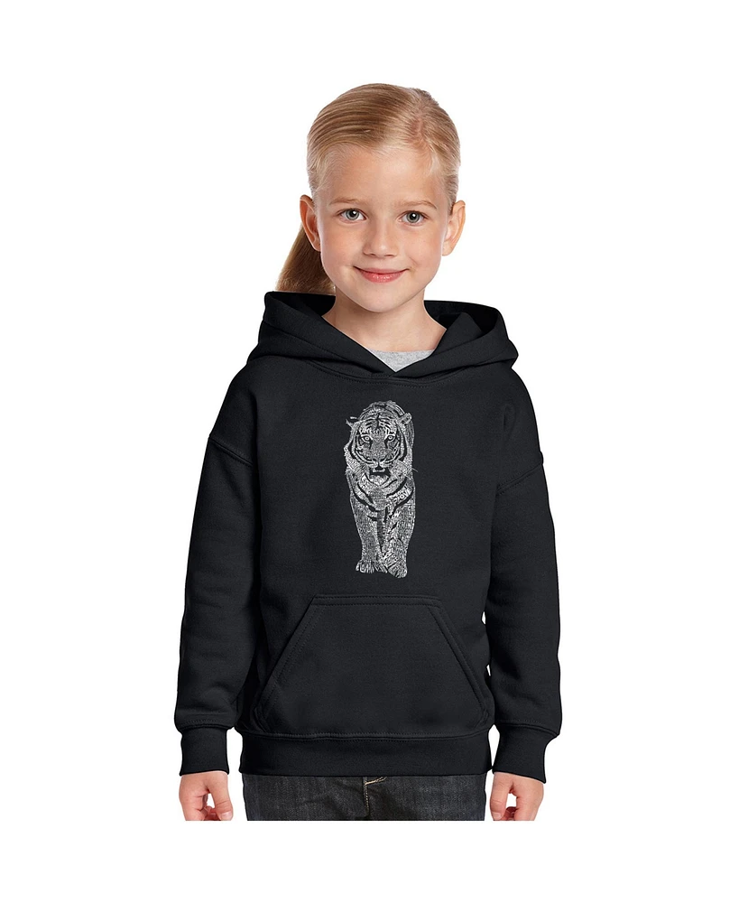 La Pop Art Girls Word Hooded Sweatshirt - Tiger