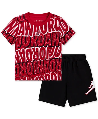 Jordan Toddler Boys Printed T-Shirt & French Terry Shorts, 2 Piece Set
