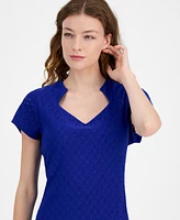 Connected Women's Short-Sleeve Jersey Sheath Dress