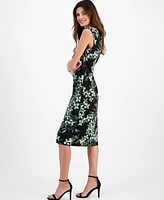 Connected Women's Floral-Print Midi Dress