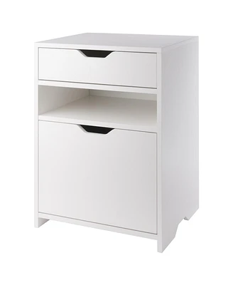 Winsome Trading 26.6 in. Nova 1Drawer Filling Storage Cabinet, White