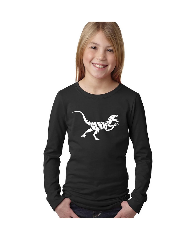 La Pop Art Girls Word Long Sleeve - Velociraptor