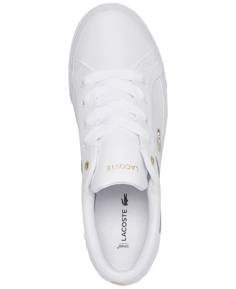 Lacoste Women's Ziane Logo Leather Casual Sneakers from Finish Line