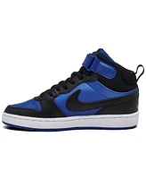 Nike Big Boys' Court Borough Mid 2 Fastening Strap Casual Sneakers from Finish Line